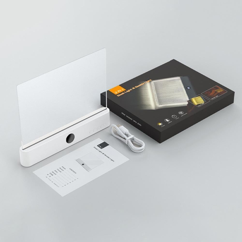 Smart Flat Book Light, Full Page Reading Light, Page Lights for Reading, with Timer 3 Colors and Brightness Adjustment, for Readings in Bed At Night (#1)