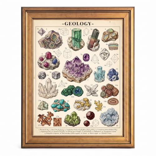 Vintage Geology Specimen Chart Wall Art, 8x10
