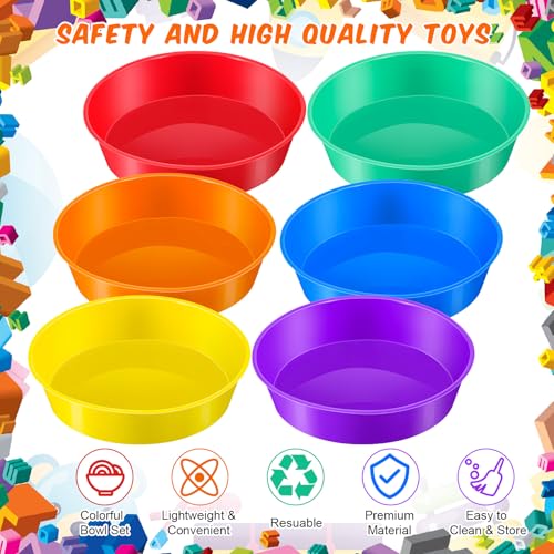 Image of 24 Pcs Sorting Bowls for Preschool 6 Colors Counting and Sorting Bowls for Toddlers Early Math and Fine Motor Skills STEM Sets Gift for Toddlers Kids