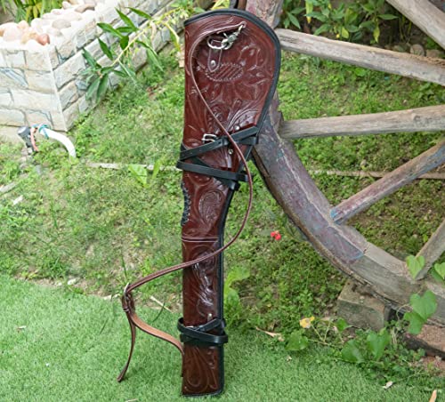 Hulara Genuine Handcraft Leather Rifle Case Western Scabbard Fits 16 To 20 Inch Barrel Length Lever Action Rifle Shotgun Sheath Winchester Case For Wild Bunch Shooting #TOP5