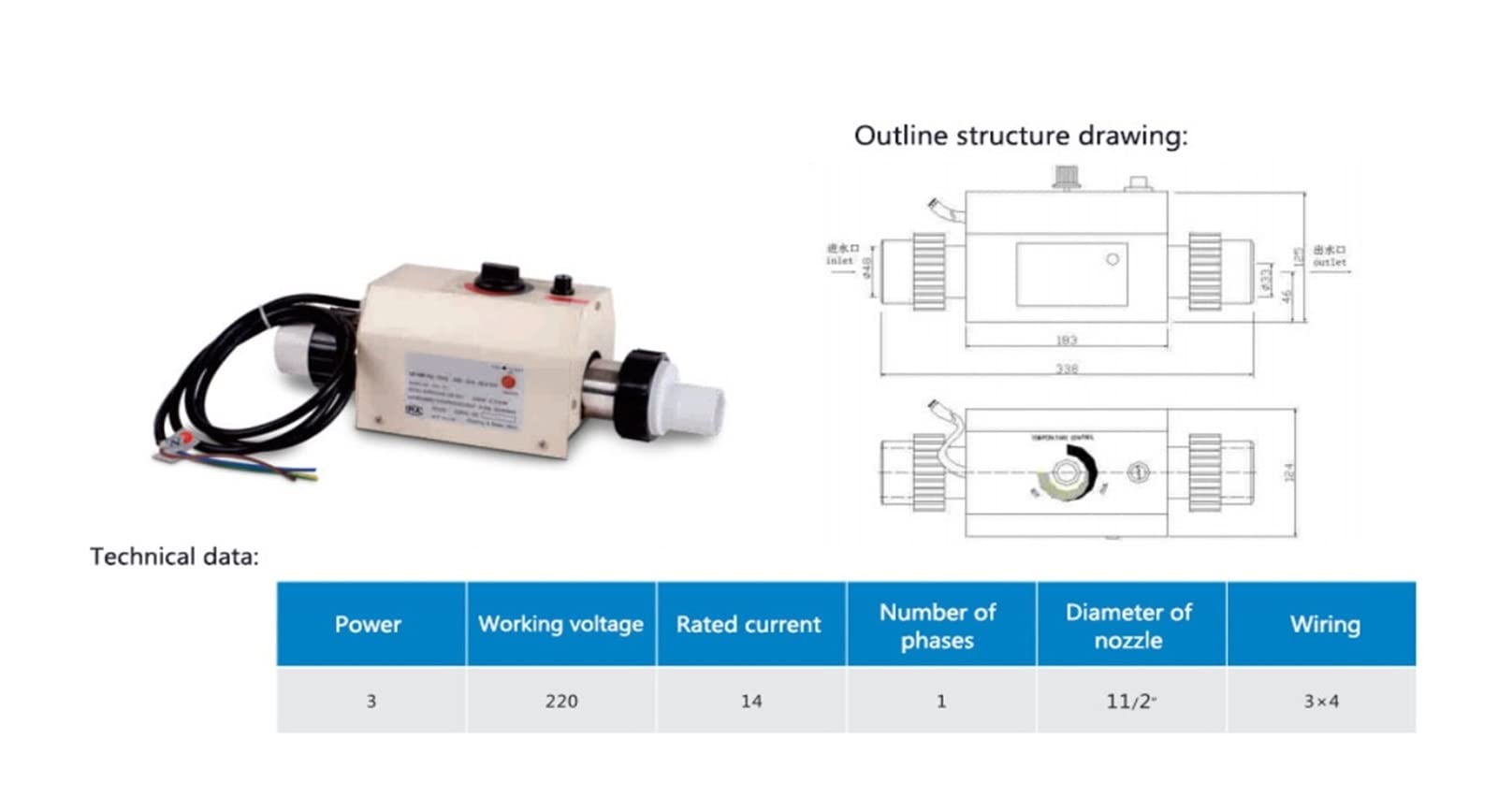 Calentador de Piscina Calentador de bañera pequeño 3kw Temperatura Constante Agua eléctrico Automático Constante Bañera Piscina Bomba de Calor para Piscina