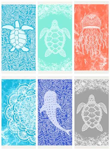 Widdonen Turkish Beach Towel,Extra Large 79x36,6 Pack,Quick Dry,Compact