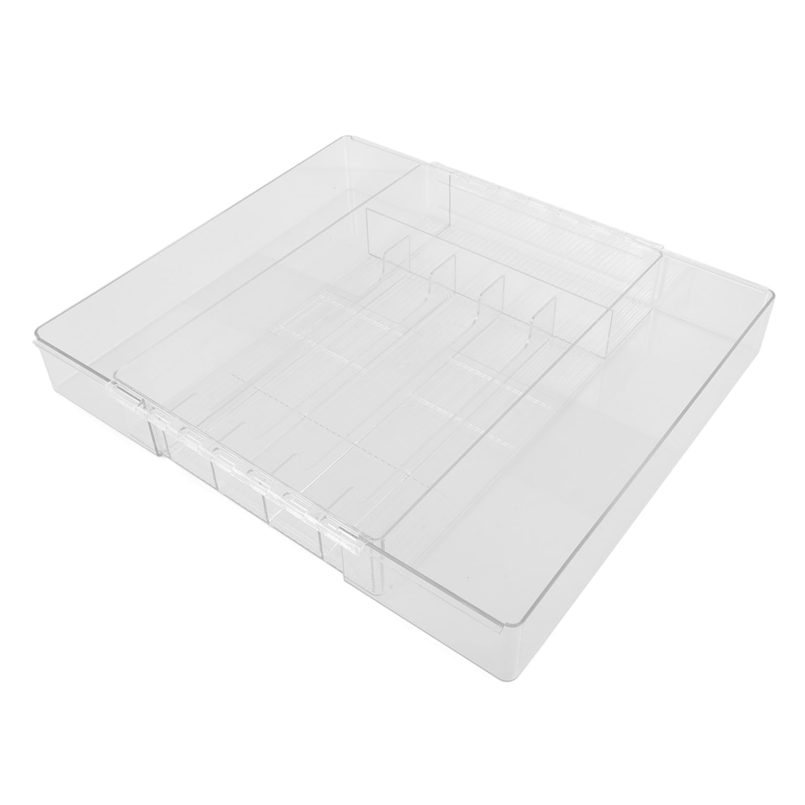 Gatuida Organizador Extensible para Cocina Bandeja Acrílica para Cubiertos y Utensilios Soporte Multi Compartimentos para Cucharas Tenedores y Cubiertos Almacenamiento Práctico y