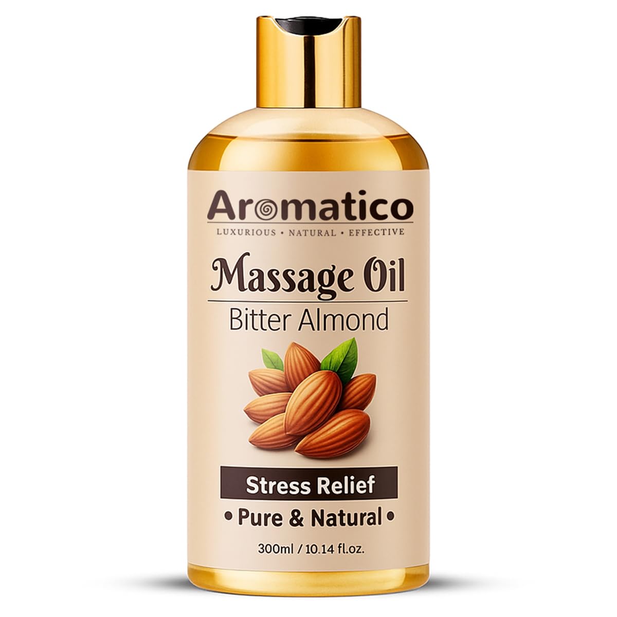 AROMATICO Almond Massage Oil. Hydrates & nourishes skin, soothes irritation, improves texture & promotes relaxation - 300ml. Rich in vitamins & essential fatty acids, enhances circulation.