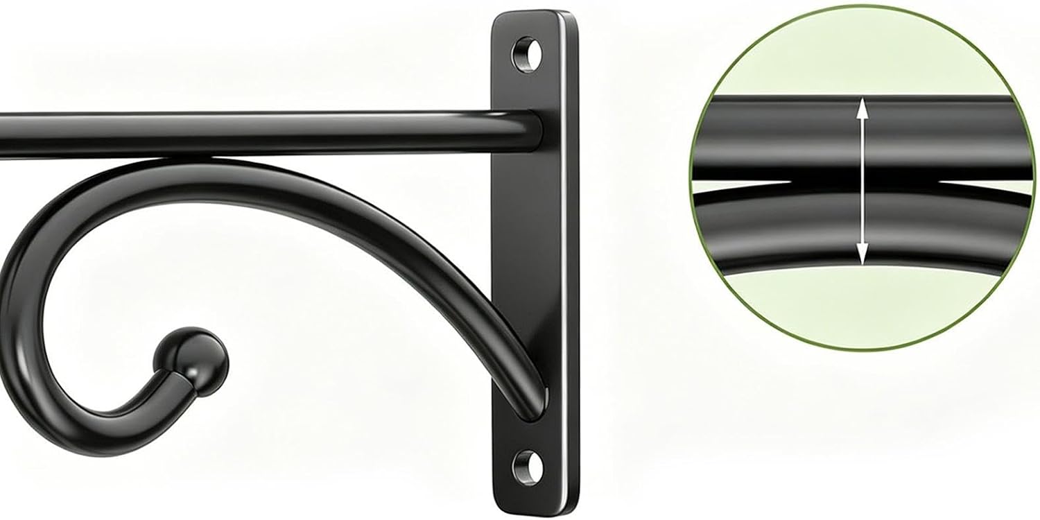 Wall Plant Hanger | Metal Planter Bracket,Plant Hooks Outdoor,for Flower Pots, Baskets, Wind Chimes, Bird Feeders, Bird Houses, Outdoor, Indoor, Garden, Porch, Patio