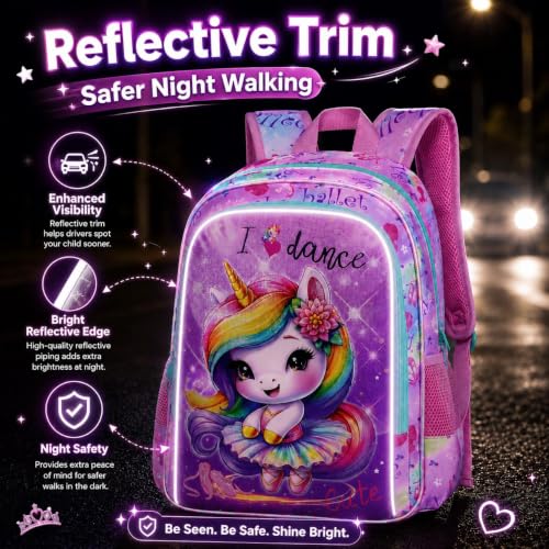 Image of WZLVO 3PCS Kids Backpack for Girls, Unicorn Dinosaur Animal Prechool Elementary Kindergarten School Bookbag with Lunch Box