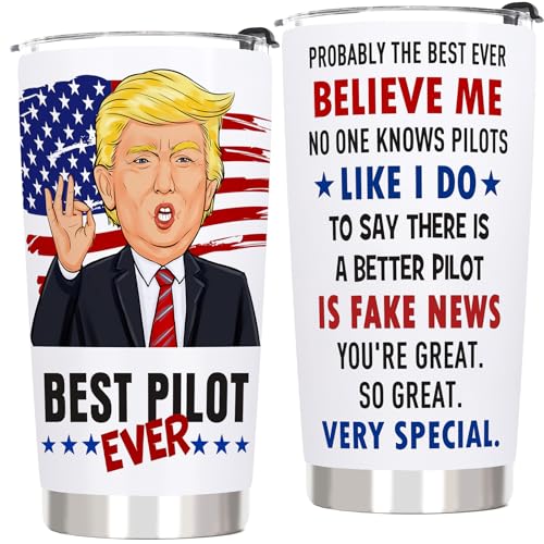 QTDS Pilot Gifts Stainless Steel Travel Tumbler 20 OZ