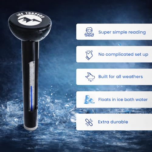 Ice Torpedo Ice Bath Thermometer Easy To Read Floating Temperature Gauge- Clear Marking Accurate Water Temperature Thermometer for Pool, Spa, Ponds, Hot Tub, Open Water & Ice Bath Accessories - Image 5