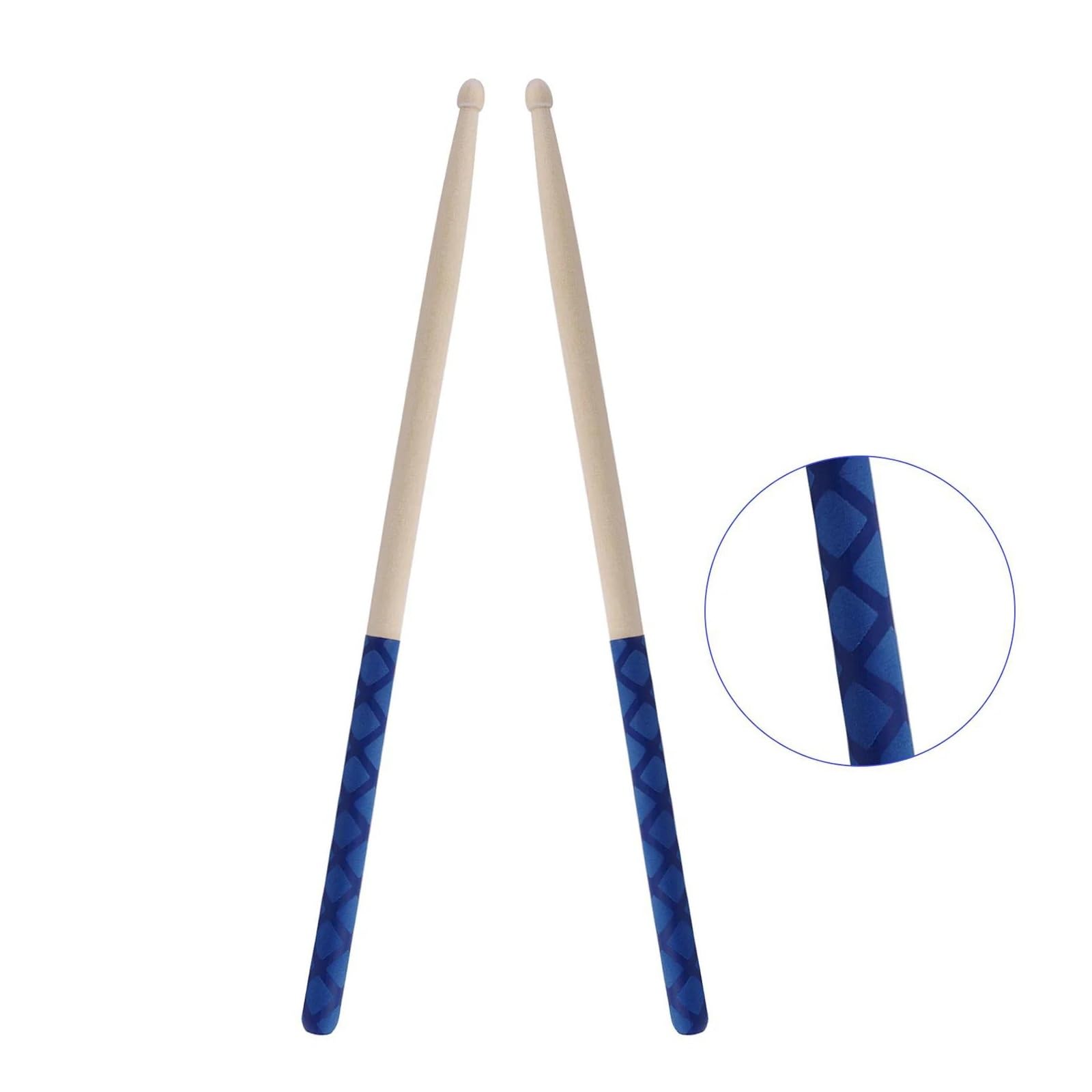 Baquetas De Arce 5A Con Mango Envuelto Antideslizante, Accesorios Duraderos, 1 Par Juego de Baquetas (Color : Blue)