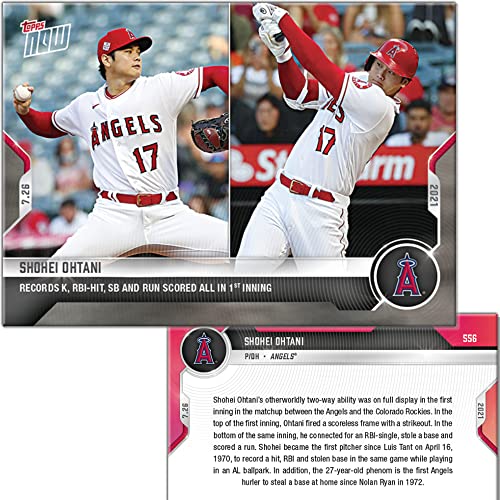 大谷翔平 1イニング奪三振＆タイムリーヒット＆盗塁記念カード