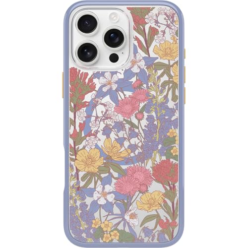 Image of OtterBox iPhone 16 Pro Max Symmetry Series Clear Case - Floral Purple - Ultra-Thin, Sleek iPhone Case, Floral iPhone Case
