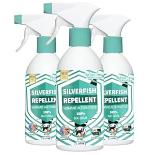 Silverfish Repellent Spray - 100% Natural Essential Oils Formula | Non-Toxic Silverfish Killer & Preventative Solution | Works with Silverfish Traps (500ml)