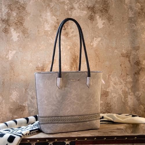 Image of Montana West Woven Tote Bags for Women Purses and Handbags with Back Zipper Pocket