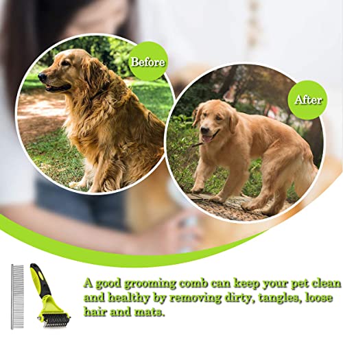 Cat Brush & Dog Brush, Coat King Rake, Dematting Comb for Dog, Double Sided Blade Rake Comb, Remove Knots Mats and Tangles Coats - Image 6