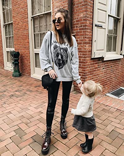 Blooming Jelly Women's Cute Long Sleeve Top Loose Mama Bear Crewneck Pullover Sweatshirt(Grey 1,L) #TOP7