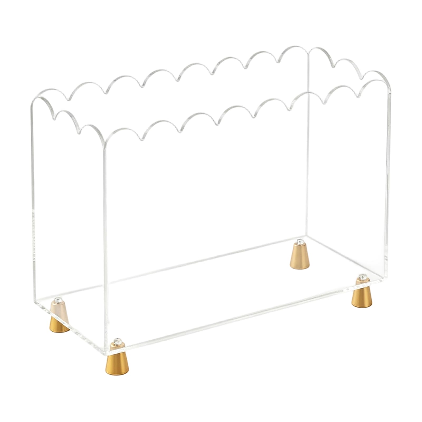 GTYLF Magazine Rack with Acrylic Panels, Vertical Folder Storage Organizer and Raised Base for Desk Decluttering Desktop Literature Holder Acrylic Paper Sorter Work Desk File Rack Vertical Shelf