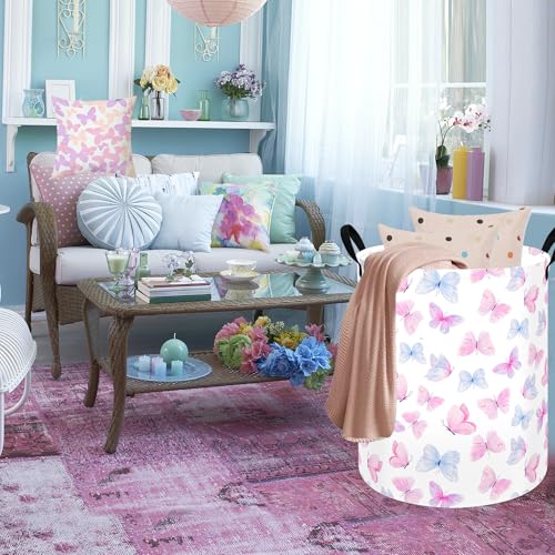 Image of Kids Laundry Storage Hamper Toys Nursery Bin with Handles | Gift Laundry Basket ,Storage Basket for Kids Room Bedroom Decor