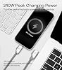 Aulumu M07 Cable USB-C a USB-C 240W | USB 3.1 Gen2 10Gbps | Salida de video 4K@60Hz carga rápida | Compatible con iPhone 17/16/15 Pro Max, NVMe SSD, Galaxy S25/S24/S23 Ultra, MacBook Pro - Gris 6.6 pies 4