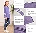Ebifin Girls Casual Short/Long Sleeve T Shirts Kids Loose Soft Striped Color Block Tunic Tops, Tees Blouses Size 4-15 Years C-Purple