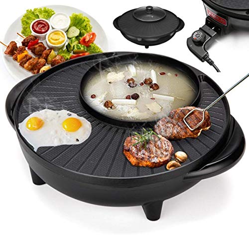Image of 2 in 1 Multifunctional Electric BBQ Hotpot with Grill Pan