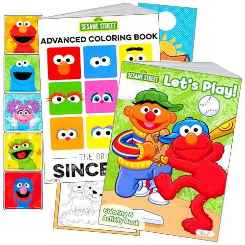 Image of Bendon Sesame Street Coloring Stickers Activity Set with Sesame St Coloring Books, Reward Stickers, and More