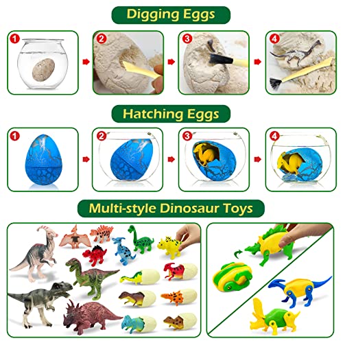 Dinosaur Advent Calendar 2022 for Kids Boys, 24 Days Christmas Countdown Calendars with Dinosaur Eggs Transform Dino Figures Toys Holiday Christmas Stocking Stuffers Gifts Girls Xmas Party Favors