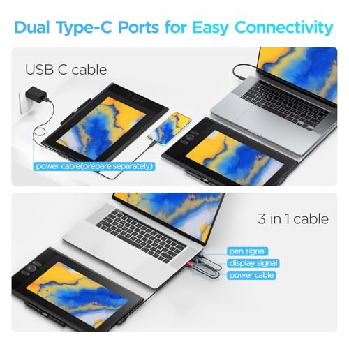 UGEE UE12 11.6 inch Drawing Tablet with Screen, Graphic Tablet with Full-Laminated Screen, 124% sRGB Color Gamut, Battery-Free Stylus & 8 Shortcut Keys, Drawing Pad Compatible with Windows/Mac/Android