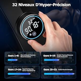 DMASUN Rameur Musculation D'appartement, 32 Niveaux de Résistance Magnétique Silencieuse avec 7 Couleurs D'éclairage, Rameur Pliable Compatible APP et à Double Rail, Capacité de 160 kg