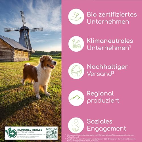 Wolfsbacher Natürliches Venus Balance Pulver für Hunde - Unterstützung bei Läufigkeit & Scheinschwangerschaft, mit Mönchspfeffer und Himbeerblättern