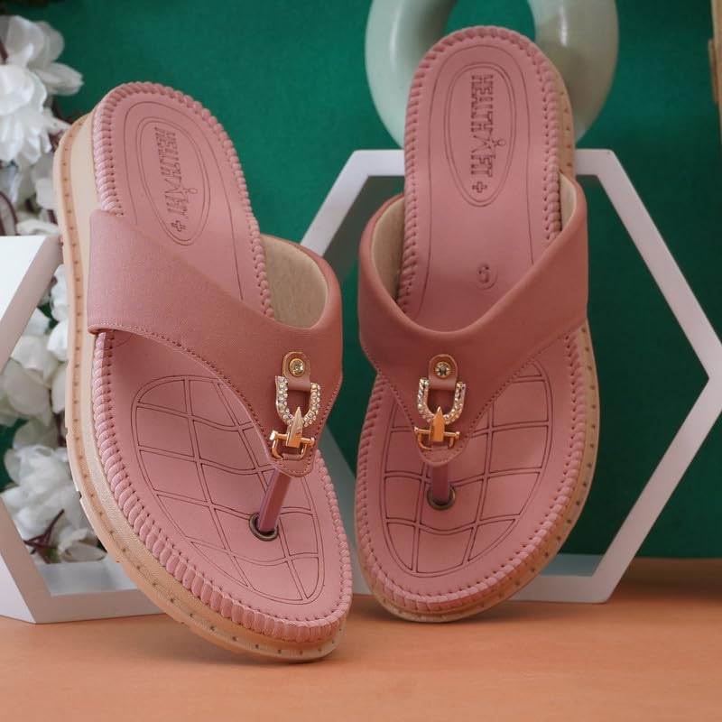 Image of HEALTH FIT Diabetic & Orthopedic with Super Extra Soft Ortho Care Anti-Skid Doubleu Flip-Flops for women Slippers /Doctor Chappal & Footwear HF329