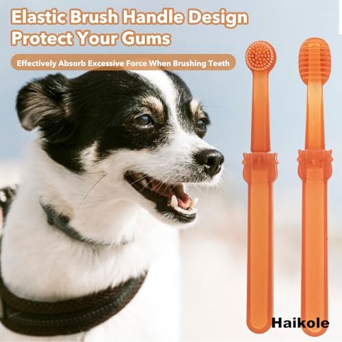 Image of Dog Tooth Brushing Kit 360Silicone Dog Toothbrush with Storage Cup,Deep Clean for Toothbrush for Dogs Small Breed,Deep Clean for Toothbrush for Dogs Cat (A-2PCS)