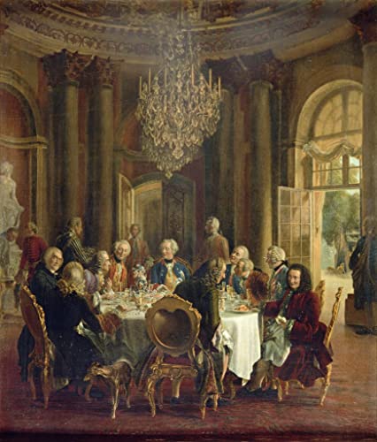Tableau sur toile Adolph Menzel Esstisch in Sanssouci poster sans cadre 58x90cm