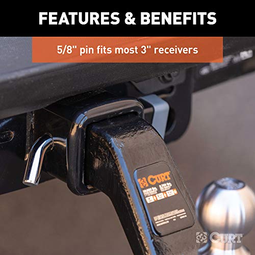 Curt 23021 Trailer Hitch Lock, 5/8-Inch Pin Diameter, Fits Most 3-Inch Receivers #TOP3
