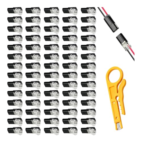 140 Pcs Double Wire Plug in Connector, 18-22AWG 2 Pin Low Voltage