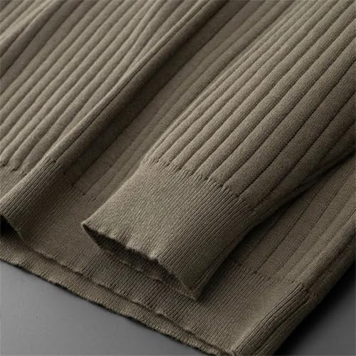 Men Long Sleeve Lapel Pullover Sweater Solid Buttons Thick Warm Knit Casual Jumper4