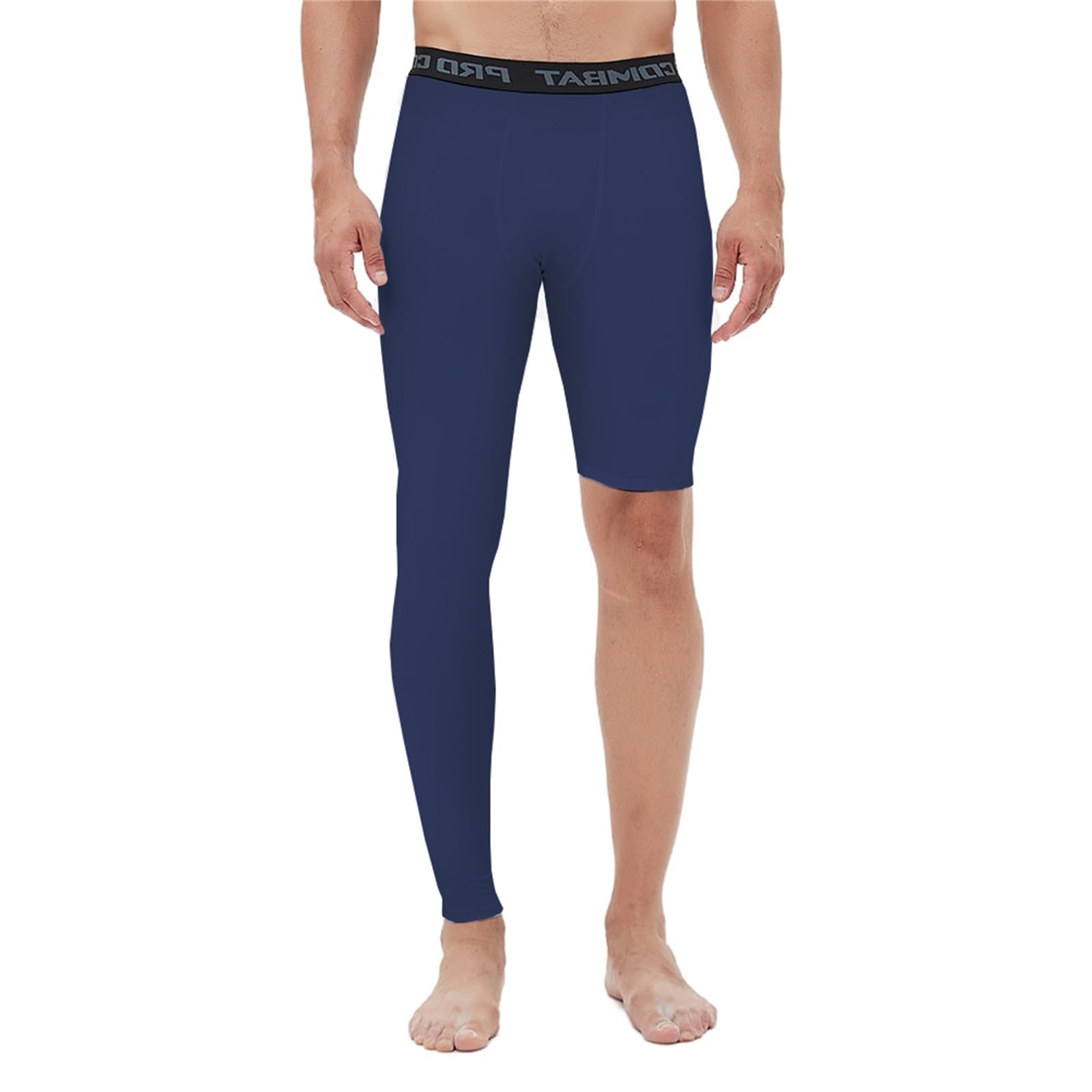 Men's Basketball Single Leg Tight Sports Pants 1/2 One Leg Compression Pants Athletic Base Layer Underwear