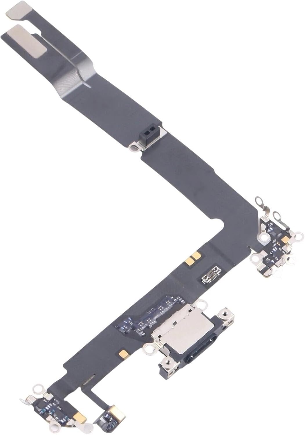 Charging Port Board Dock Connector Socket Module Flex Replacement Compatible with iPhone 16 Plus (Black)