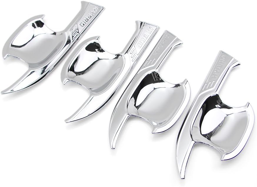 Dreamseek Door Handle Bowl Cup Cover for Toyota Highlander Kluger XU70 2020 2021 2022 2023 Exterior Molding Trim Chrome Plated
