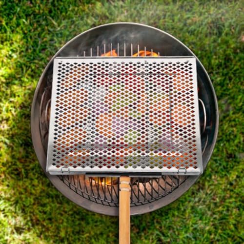 Placa de barbacoa al aire libre de acero inoxidable y sartén rectangular 6
