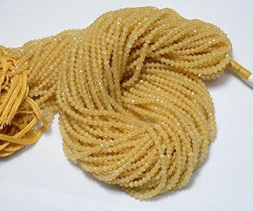 Calcite jaune perles 3mm rondelles facettées pierre naturelle LKBEADS pour bijoux DIY