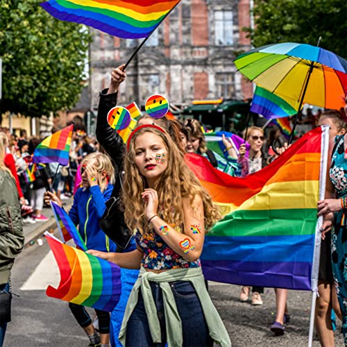 Howaf 96Pcs Gay Pride Temporary Tattoos, Pride Day Party Decorations Face Tattoos, Lgbt Fake Tattoos Stickers For Rainbow Party Pride Month Parades And Celebrations Decorations, Love Is Love Temporary Tattoos For Adults #TOP4