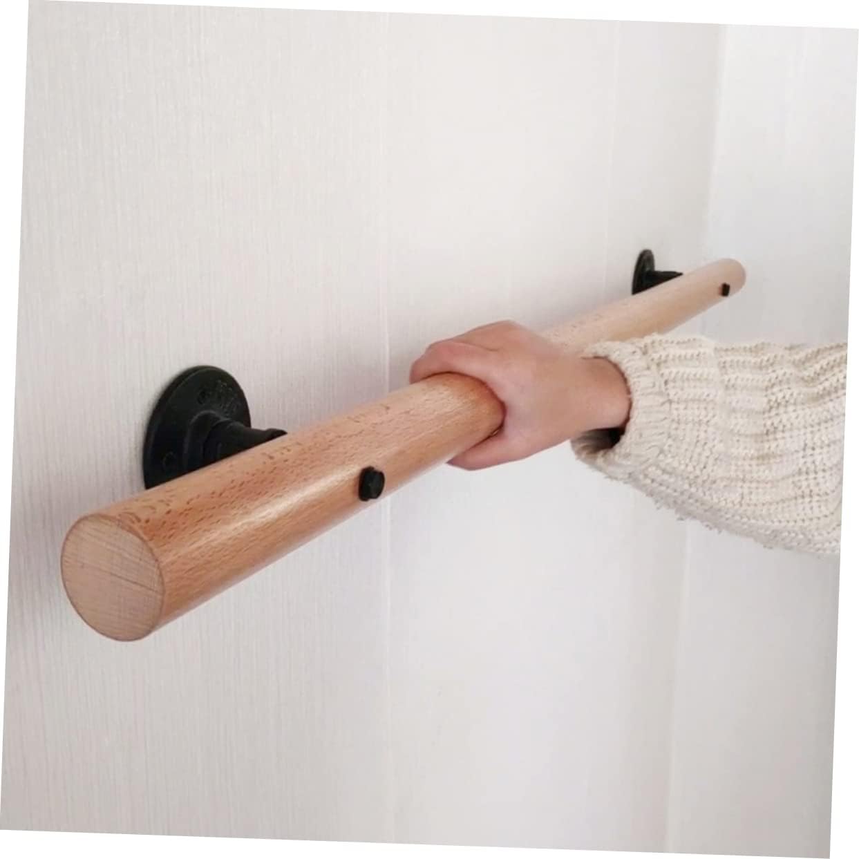 2pcs Iron Handrail Bracket Handrail Mounting Holder for Stairs for Indoor Stairs Railings
