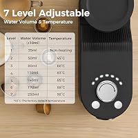 Bostar 3 in 1 Kaffeemaschine 7 Einstellbare Stufen für Wassermenge&Temperatur, 20 Bar Kapselmaschine mit 1,4 L Wassertank für Espresso Caffè, Kompatibel mit Kapseln&Gemahlen (Schwarz) – Ansicht 3