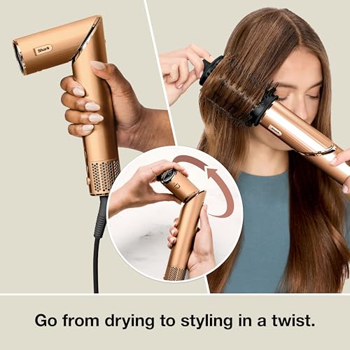 Image of Shark FlexStyle | Air Multi-Styler & Drying System | Hair Dryer Brush for Blowouts with Coanda Auto- Wrap Curlers, Oval Brush, Concentrator Attachment & Storage Bag | Copper (Spec. Edition) | HD433CP