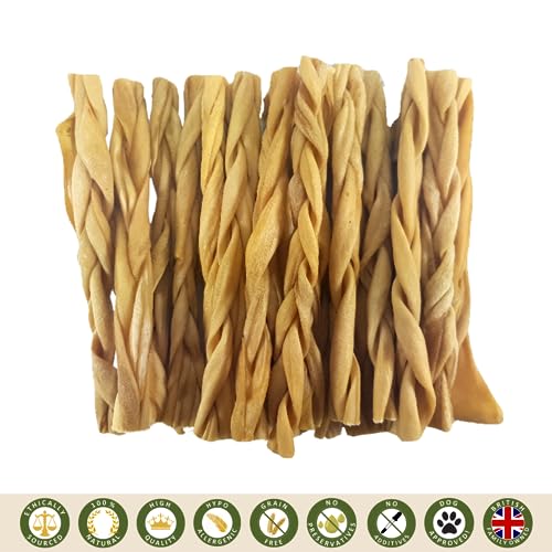 Britten and James 20 Thin Braided Lamb Skin Sticks for Dogs (280g). Natural Long-Lasting Dog Chew Treats - Hypoallergenic, Gluten and Grain Free - Image 4
