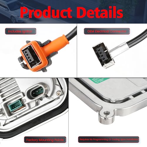 2 Sets HID Headlight Ballast Control Module w/ Igniter & D3S Bulb for Ford Mustang 2010-2019,for Ford Escape 2013-2016,for Explorer 2011-2015,for F-150 2009-2014 - Replaces 8A5Z-13C170-A DL3Z-13C170-A by GDMOTUPART - Image 8