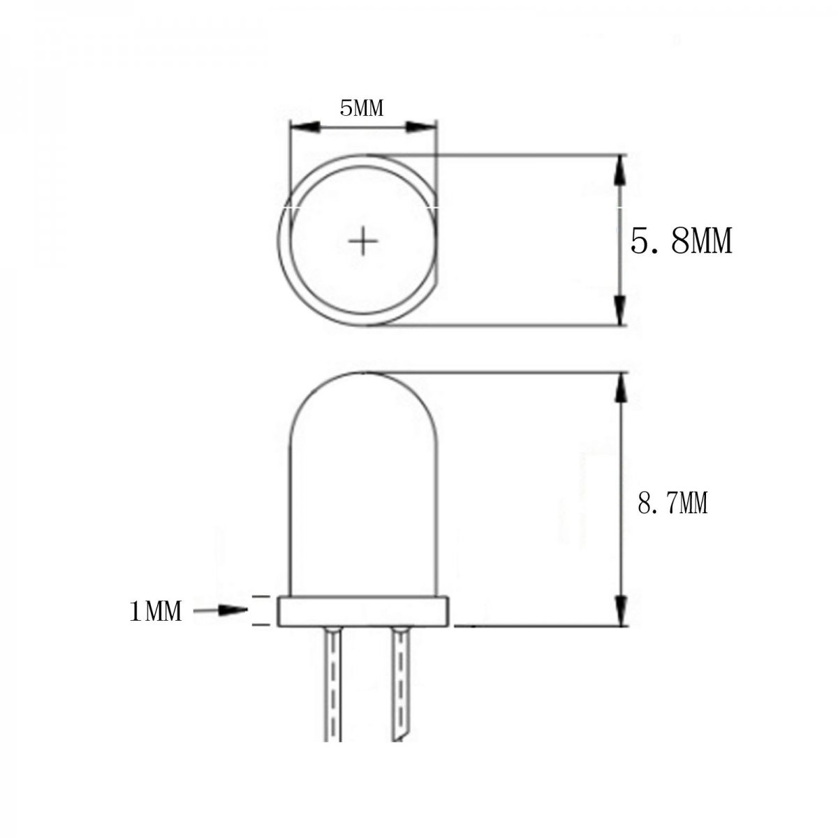 10x White LED Light Single Bulb Pre-Wired Light 5-12V 5mm Bright Round Top Clear — view 8