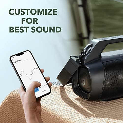 Soundcore Anker Motion Boom Plus Bluetooth Speaker, Portable Speaker with 80W Booming Sound, 20H Playtime, IP67 Waterproof and Dustproof, Type-C, Custom EQ, Bluetooth 5.3, Outdoor Speaker For Camping