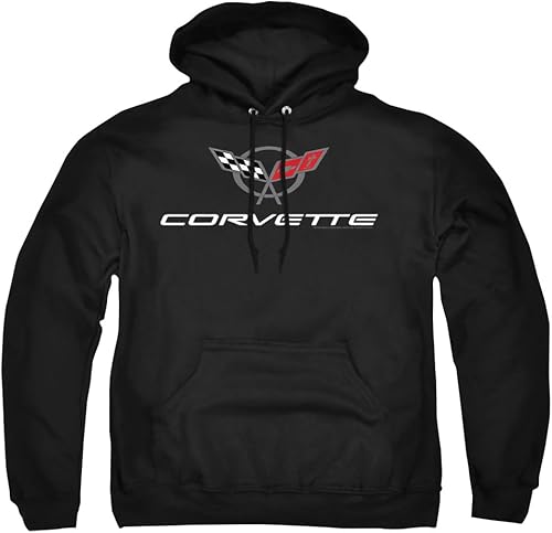 Popfunk Sudadera clásica con capucha y calcomanías con logotipo de Chevy Corvette Chevrolet Vintage GM