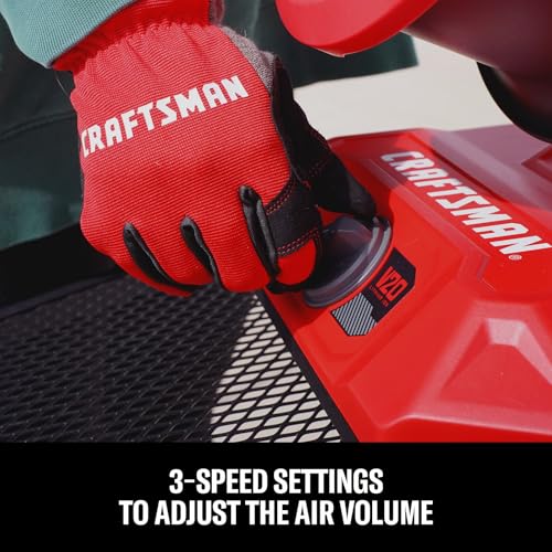 CRAFTSMAN V20 Cordless 12" Portable Fan, Battery Powered Fan, AC/DC Dual Supply, AC Adapter included, 1400 CFM, 3-Speed Settings, 130° Tilt for Garage, Workshop, Outdoor and Patio by CRAFTSMAN - Image 6